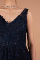 Navy Blue Flared GownDSC01618