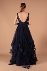 Navy Blue Flared GownDSC01624