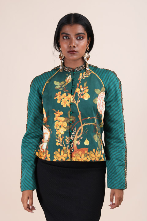 Royal Silk Green Jacket