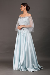 Light Blue Satin Crystal Top Bottom SetIMG_0231
