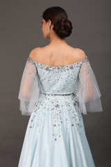 Light Blue Satin Crystal Top Bottom SetIMG_0246