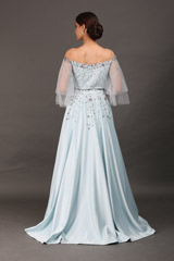 Light Blue Satin Crystal Top Bottom SetIMG_0247