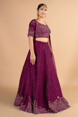 Wine Dabka Work LehengaDSC00355