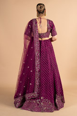 Wine Dabka Work LehengaDSC00358