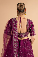 Wine Dabka Work LehengaDSC00359