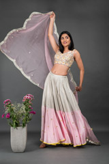 Grey Embellished Lehenga