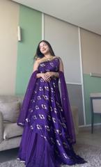 Purple Drape Top Lehenga1