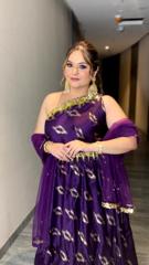 Purple Drape Top Lehenga2