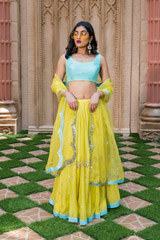 Lime Organza Cape Lehenga_DSC7582-Edit