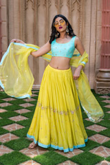 Lime Organza Cape Lehenga_DSC7588-Edit