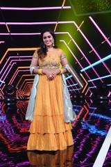 Mustard Foil Printed Kali Lehenga