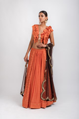 Orange Kali Lehenga4020_video