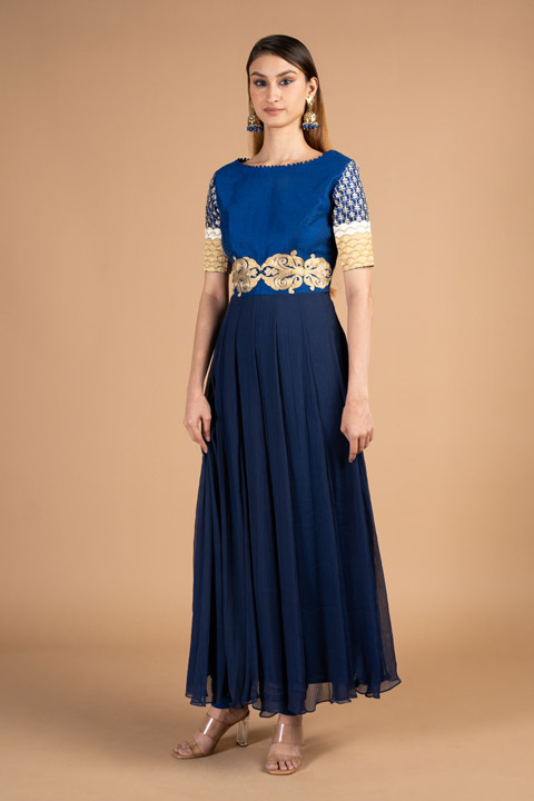 Blue Honeycomb Kurta Set