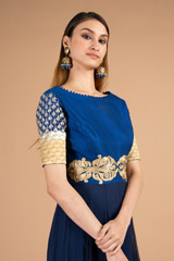 Blue Honeycomb Kurta SetDSC08515