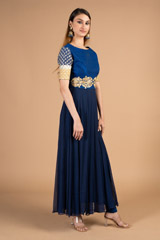 Blue Honeycomb Kurta SetDSC08517