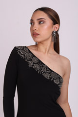 Black Bodycon Single Sleeved DressIMG_0209