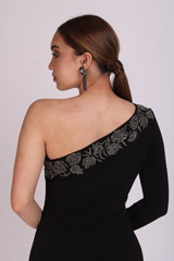 Black Bodycon Single Sleeved DressIMG_0221