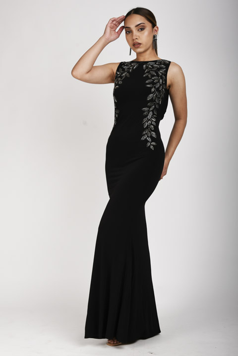 Black Grape Leaf Gown