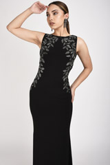 Black Grape Leaf Gown_SUB0389