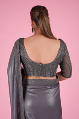 Grey Embellished Saree SetDSC09564