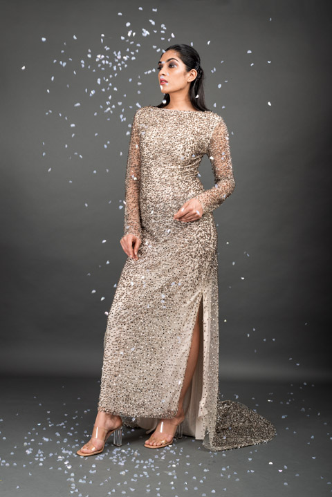 Golden Embellished Gown