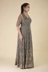 Grey Embellished Gown_DTR2660