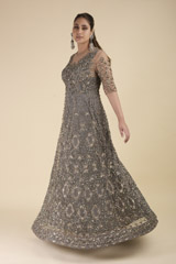 Grey Embellished Gown