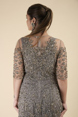 Grey Embellished Gown_DTR2664