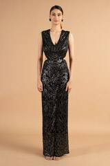 Black Sequins Gown