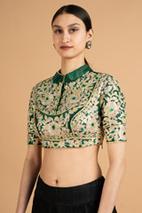 Green Gota Patti BlouseDSC07960