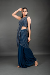 Blue Berlin Saree Gown_DSC4066-Edit