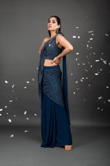 Blue Berlin Saree Gown
