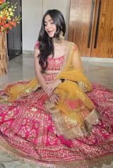 Pink Golden Dori Lehenga1