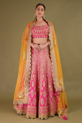 Pink Golden Dori LehengaDSC09673