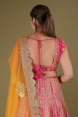 Pink Golden Dori LehengaDSC09681