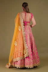 Pink Golden Dori LehengaDSC09683