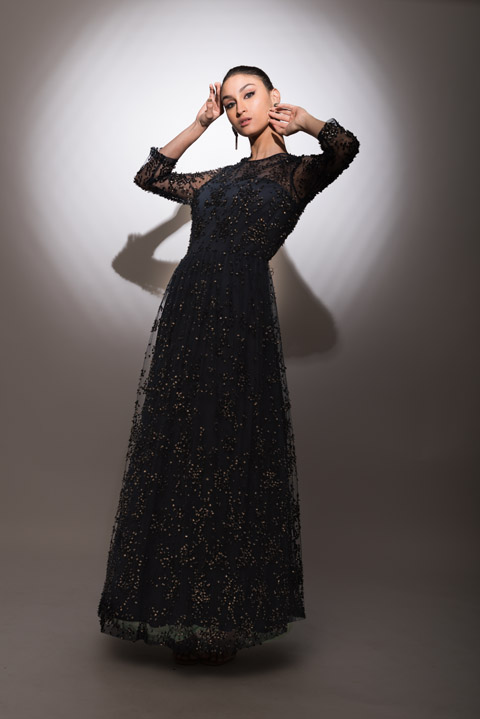 Black Embellished Gown