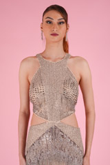 Beige Waist Cut GownDSC09047