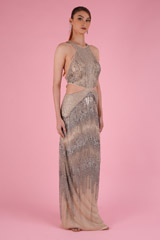 Beige Waist Cut GownDSC09050