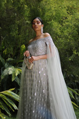 Grey Off Shoulder GownIMG_3835