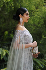 Grey Off Shoulder GownIMG_3855