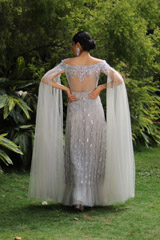 Grey Off Shoulder GownIMG_3886