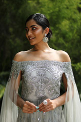 Grey Off Shoulder GownIMG_3899