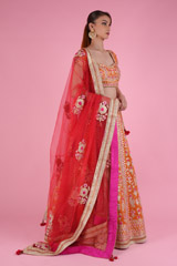 Orange Brocade Gota LehengaDSC09303