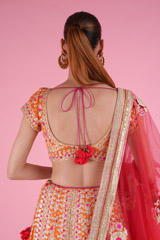 Orange Brocade Gota LehengaDSC09307