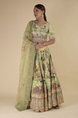 Green Embroidered Lehenga4066_video