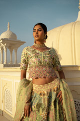Green Embroidered LehengaDSC02774