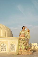 Green Embroidered LehengaDSC02793