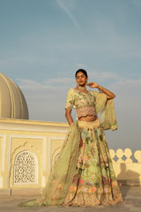 Green Embroidered LehengaDSC02798