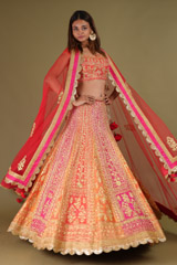 Red Silk Embroidered LehengaDSC09688